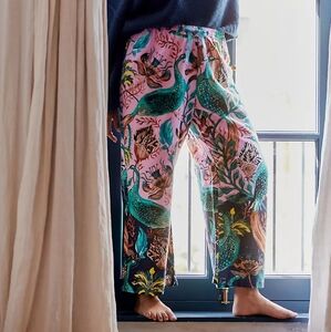 RAPHAEL BALME Anthropologie Peacock Flannel Sleep Trousers